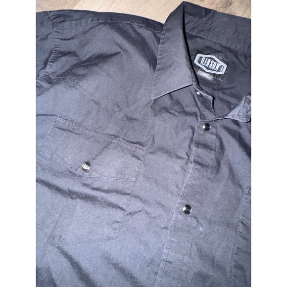 Gibson Mens Black Short Sleeve Button-Up Shirt 3XL - Picture 2 of 7